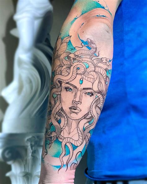 medusa tattoo calf